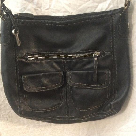 Fossil Crossbody bag, Black leather, new never used. - Picture 1 of 9